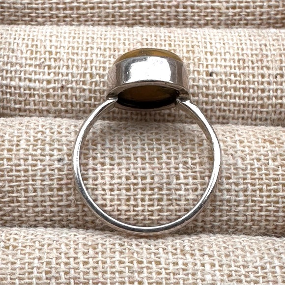 Natural Yellow Jasper Cabochon Ring Size 5 - Picture 4 of 6